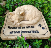 Cat Memorial Garden Stone Statue, Sleeping Cat Design, Pet Memorial Gift  for Loss of Cat